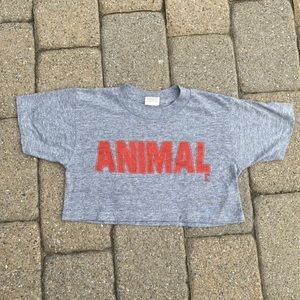 Vintage 80s half shirt T-shirt